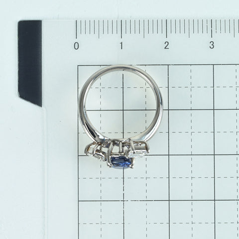 [Used] PT900 SAPPHIRE Ring, S1.10ct, D0.33ct, 4.9g, #8 