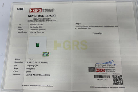 【中古】PT900 EMERALD RING エメラルドリング E2.07ct D2.06ct GRS鑑別書 8.3g #12