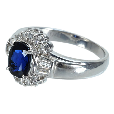 【中古】PT900 SAPPHIRE RING サファイアリング S1.27ct D0.41ct CGLソーティング 6.6g #11