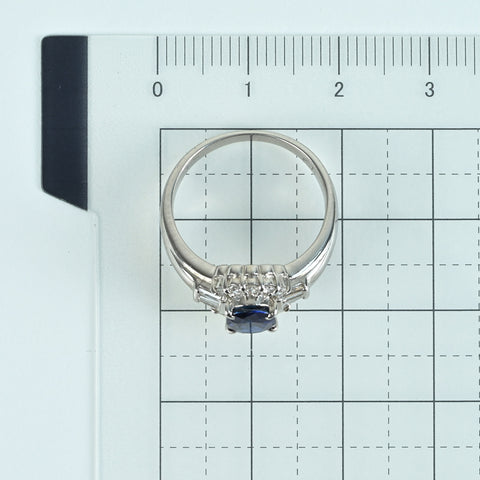 【中古】PT900 SAPPHIRE RING サファイアリング S1.27ct D0.41ct CGLソーティング 6.6g #11