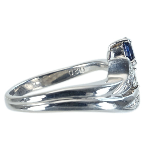 【中古】PT900 SAPPHIRE RING サファイアリング S0.58ct D0.20ct 6.3g #11