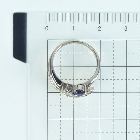 【中古】PT900 SAPPHIRE RING サファイアリング S0.58ct D0.20ct 6.3g #11