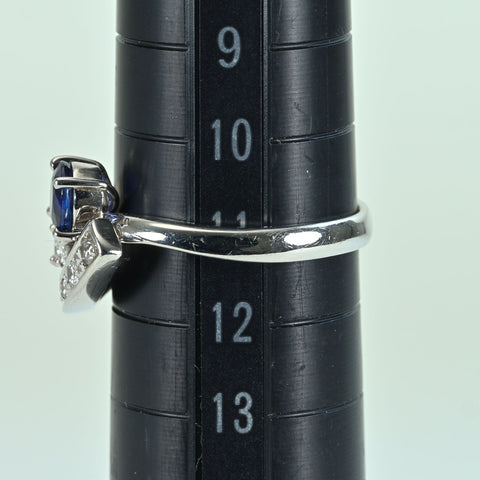 【中古】PT900 SAPPHIRE RING サファイアリング S0.58ct D0.20ct 6.3g #11