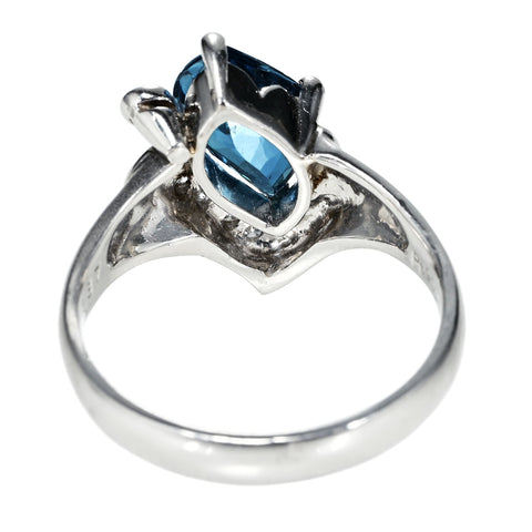 【中古】PT900 AQUAMARINE RING アクアマリンリング AQ1.37ct D0.07ct 5.8g #11.5
