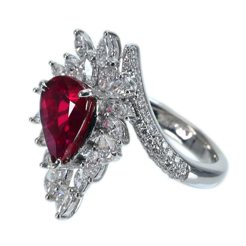 【中古】PT950 NO HEAT RUBY RING  モザンビーク産 非加熱ルビーリング R2.07ct D1.08ct GRS鑑別書 9.1g #12