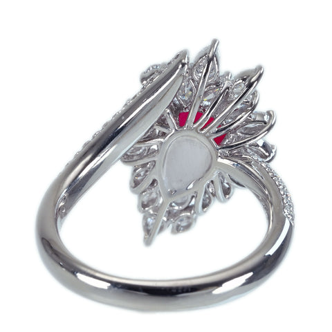 【中古】PT950 NO HEAT RUBY RING  モザンビーク産 非加熱ルビーリング R2.07ct D1.08ct GRS鑑別書 9.1g #12