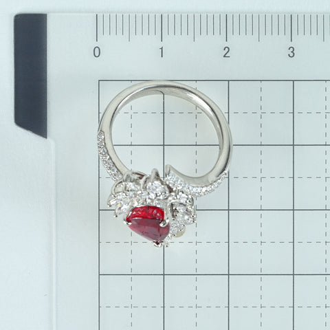 【中古】PT950 NO HEAT RUBY RING  モザンビーク産 非加熱ルビーリング R2.07ct D1.08ct GRS鑑別書 9.1g #12