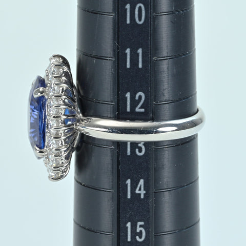 【中古】PT900 SAPPHIRE RING スリランカ産サファイアリング S4.53ct D1.00ct GRS/鑑別書 8.1g #13