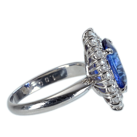 【中古】PT900 SAPPHIRE RING スリランカ産サファイアリング S4.53ct D1.00ct GRS/鑑別書 8.1g #13