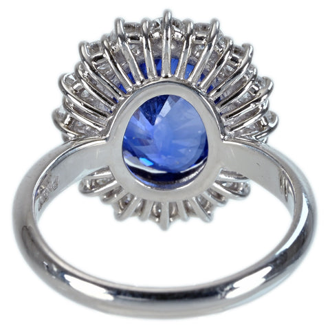 【中古】PT900 SAPPHIRE RING スリランカ産サファイアリング S4.53ct D1.00ct GRS/鑑別書 8.1g #13