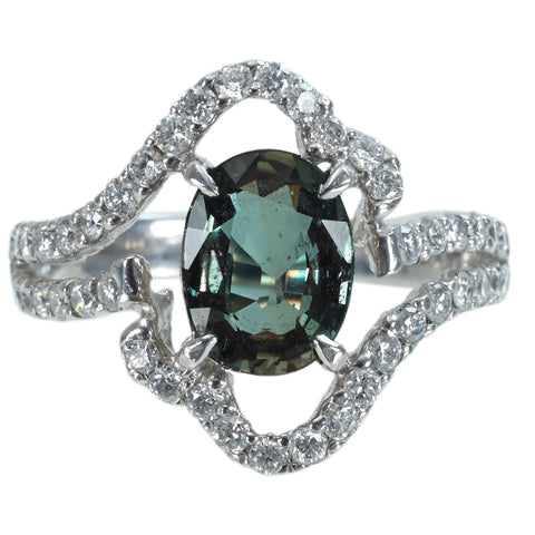 【中古】PT900 ALEXANDRITE RING アレキサンドライトリング A1.84ct D1.00ct 5.4g #11.5