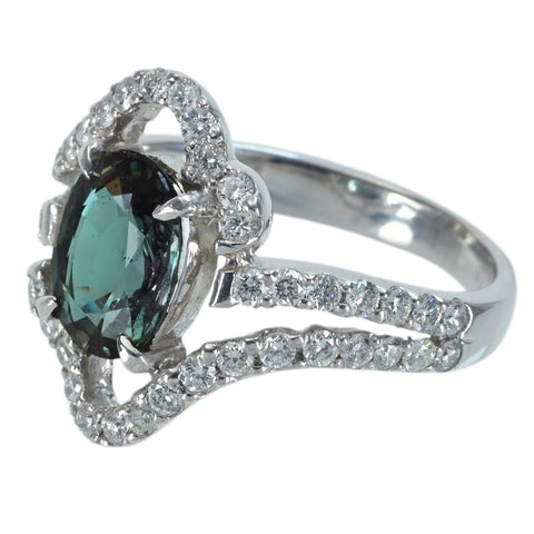 【中古】PT900 ALEXANDRITE RING アレキサンドライトリング A1.84ct D1.00ct 5.4g #11.5
