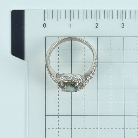 【中古】PT900 ALEXANDRITE RING アレキサンドライトリング A1.84ct D1.00ct 5.4g #11.5