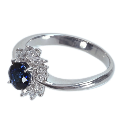 【中古】PT900 SAPPHIREサファイアリング S0.986ct D0.31ct 5.9g #14