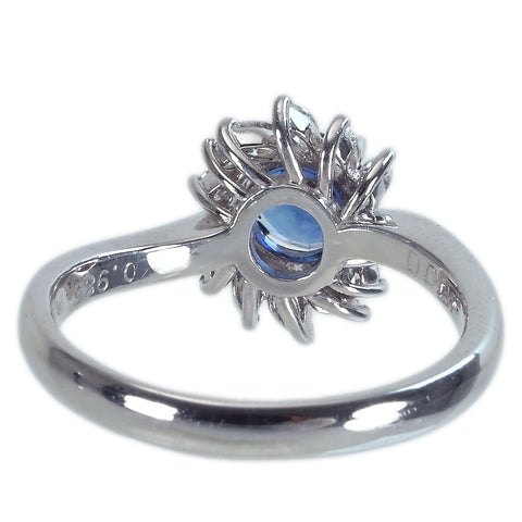 【中古】PT900 SAPPHIREサファイアリング S0.986ct D0.31ct 5.9g #14