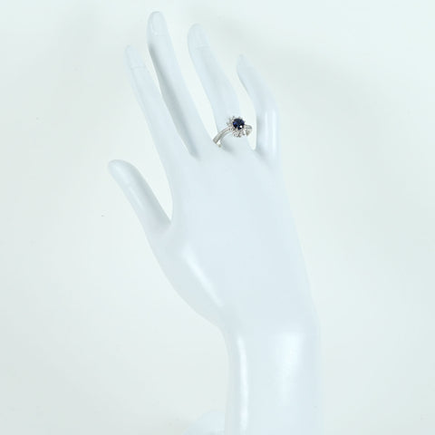 【中古】PT900 SAPPHIREサファイアリング S0.986ct D0.31ct 5.9g #14