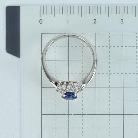 【中古】PT900 SAPPHIREサファイアリング S0.986ct D0.31ct 5.9g #14