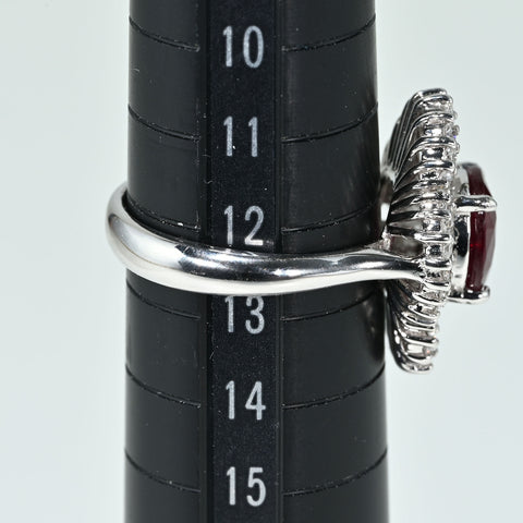 【中古】 K18WG TANZANIA NO HEAT RUBY RING タンザニア産 非加熱ルビーリング R2.19ct D1.41ct GRS鑑別書 6.7g #11