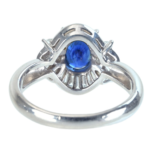 【中古】PT900 SAPPHIREサファイアリング S1.59ct D0.80ct 8.1g #15