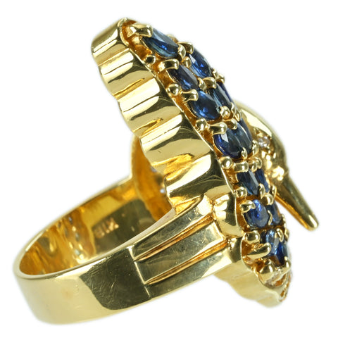 【中古】K18YG SAPPHIRE RING サファイアリング S2.11ct D0.35ct 15.6g #15