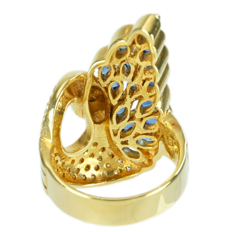 【中古】K18YG SAPPHIRE RING サファイアリング S2.11ct D0.35ct 15.6g #15