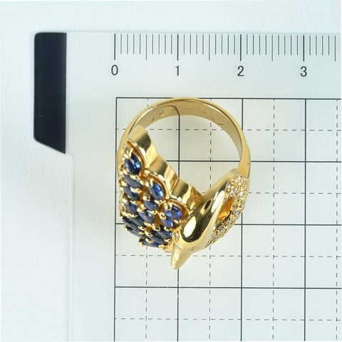 【中古】K18YG SAPPHIRE RING サファイアリング S2.11ct D0.35ct 15.6g #15