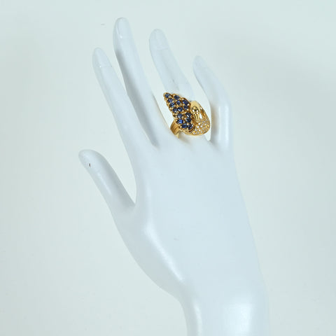 【中古】K18YG SAPPHIRE RING サファイアリング S2.11ct D0.35ct 15.6g #15