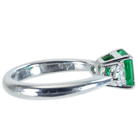 【中古】PT900 EMERALD RING エメラルドリング E1.48ct D0.47ct 7.4g #12