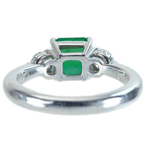 【中古】PT900 EMERALD RING エメラルドリング E1.48ct D0.47ct 7.4g #12
