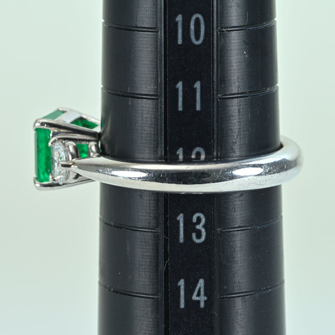 【中古】PT900 EMERALD RING エメラルドリング E1.48ct D0.47ct 7.4g #12