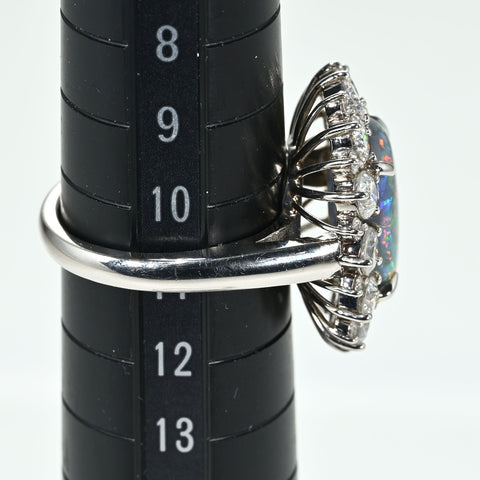 【中古】PT900 BLACK OPAL RING ブラックオパールリング BO4.385ct D1.83ct 10.8g #11