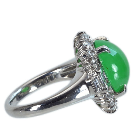 【中古】PT900 JADEITE ヒスイリング D1.105ct 13.5g #11.5