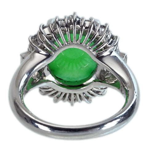 【中古】PT900 JADEITE ヒスイリング D1.105ct 13.5g #11.5