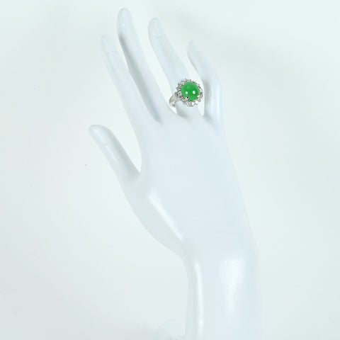 【中古】PT900 JADEITE ヒスイリング D1.105ct 13.5g #11.5