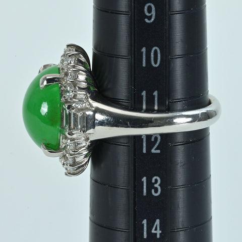 【中古】PT900 JADEITE ヒスイリング D1.105ct 13.5g #11.5