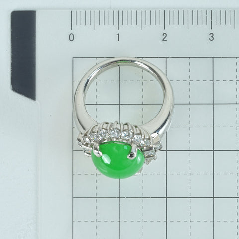 【中古】PT900 JADEITE ヒスイリング D1.105ct 13.5g #11.5