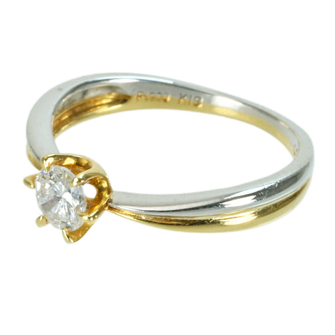 【中古】K18/PT900 DIAMONDダイヤモンドリング 0.35ct 3.1g #11
