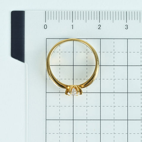 【中古】K18/PT900 DIAMONDダイヤモンドリング 0.35ct 3.1g #11