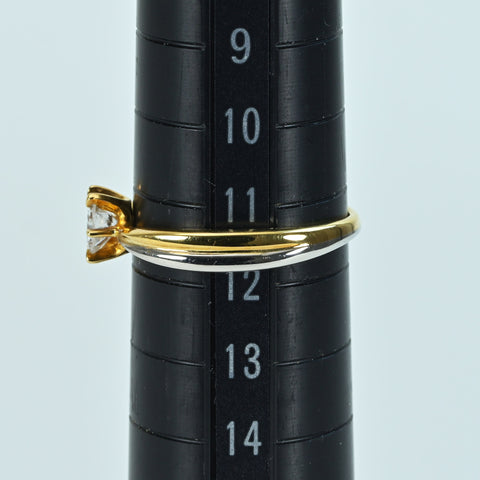 【中古】K18/PT900 DIAMONDダイヤモンドリング 0.35ct 3.1g #11