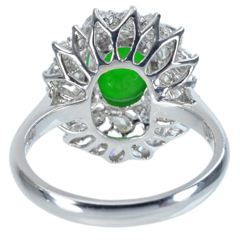 【中古】K18YG JADEITE RING ヒスイリング J2.313ct D1.02ct CGLソーティング 5.2g #13