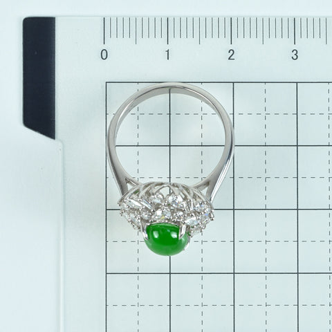 【中古】K18YG JADEITE RING ヒスイリング J2.313ct D1.02ct CGLソーティング 5.2g #13