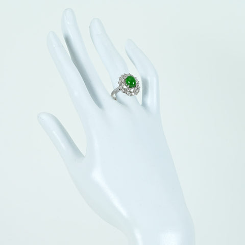 【中古】K18YG JADEITE RING ヒスイリング J2.313ct D1.02ct CGLソーティング 5.2g #13