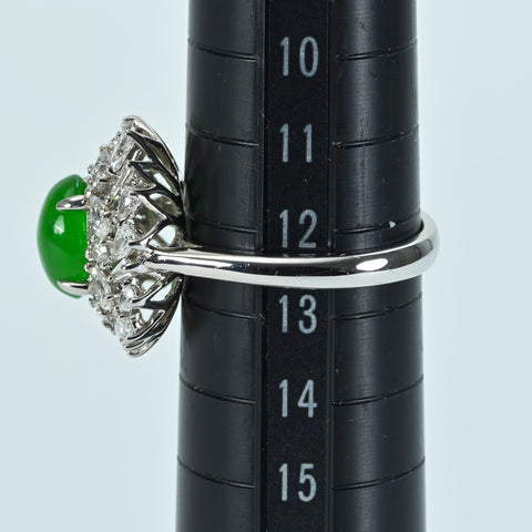 【中古】K18YG JADEITE RING ヒスイリング J2.313ct D1.02ct CGLソーティング 5.2g #13