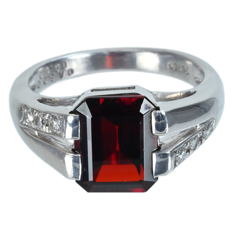 【中古】PT900 GARNETガーネットリング G3.00ct D0.10ct 7.6g #12