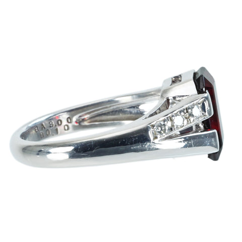 【中古】PT900 GARNETガーネットリング G3.00ct D0.10ct 7.6g #12