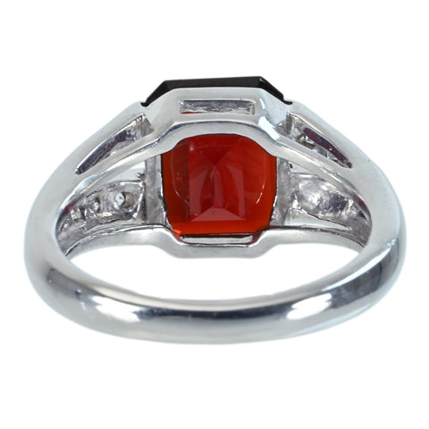 【中古】PT900 GARNETガーネットリング G3.00ct D0.10ct 7.6g #12