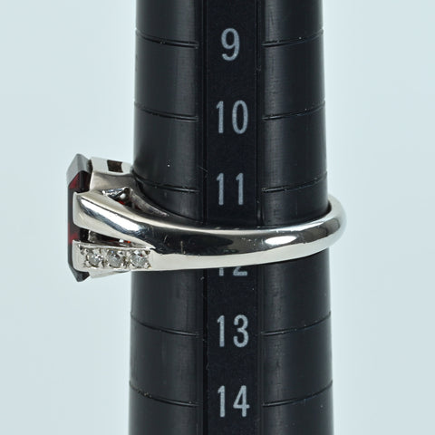【中古】PT900 GARNETガーネットリング G3.00ct D0.10ct 7.6g #12