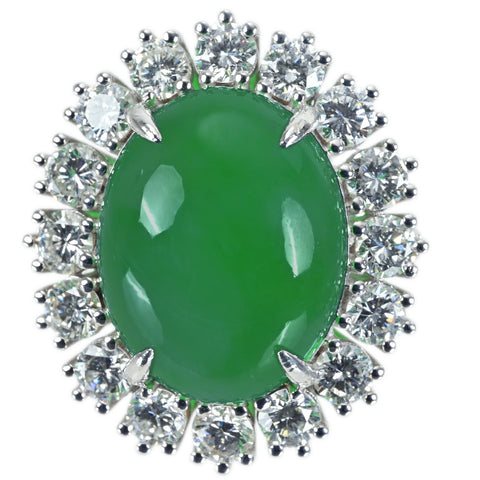 【中古】K18WG JADEITE RING ヒスイリング J17.13ct D3.40ct 17.2g #14
