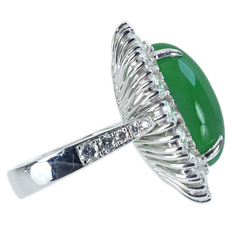 【中古】K18WG JADEITE RING ヒスイリング J17.13ct D3.40ct 17.2g #14