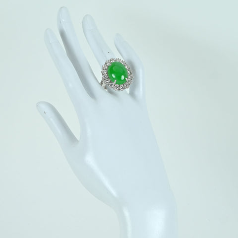 【中古】K18WG JADEITE RING ヒスイリング J17.13ct D3.40ct 17.2g #14